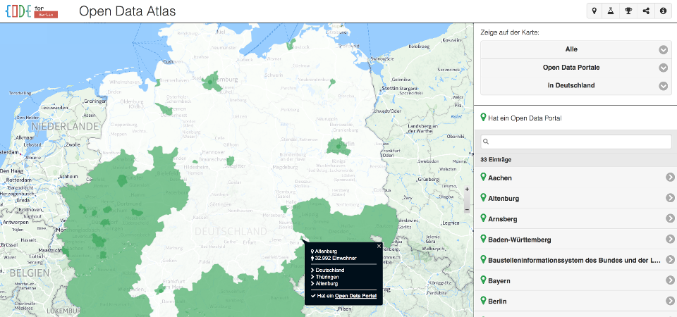 Screenshot Open Data Atlas