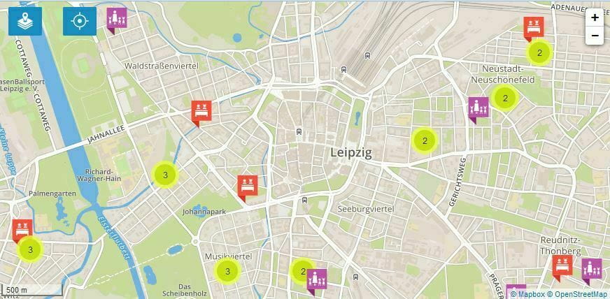 Screenshot Kitas und Schulen Verzeichnis Leipzig